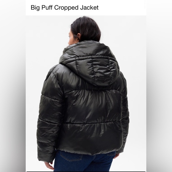 Brand New with Tag . The Gap black Big Cropped Puffer Jacket XXL - Picture 2 of 10